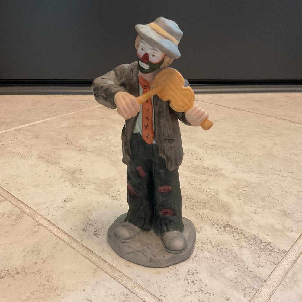Emmett Kelly Jr Weary Wille The Fiddler Vintage Porcelain 1985 Flambro